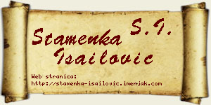 Stamenka Isailović vizit kartica